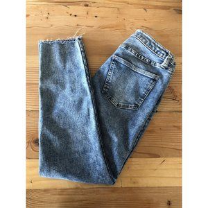 Lauren Conrad LC Raw Edge Blue Jeans High Rise Skinny Ankle Cotton Spandex 6